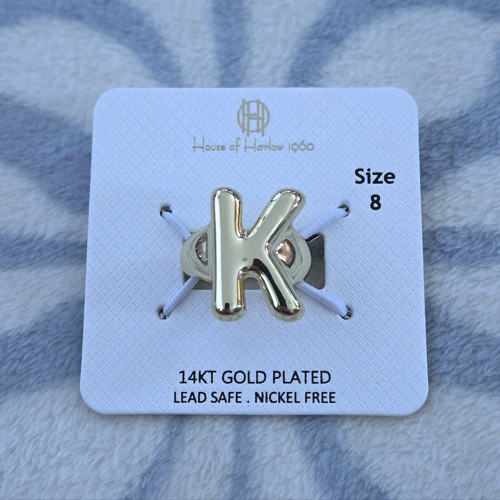 House🏠 of Harlow 1960 Chunky Gold "K" Initial Ring💍 - Picture 11 of 15